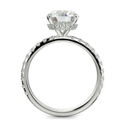 Isabella Round Cut Pave Hidden Halo 4 Prong Claw Set Engagement Ring Setting - Nivetta